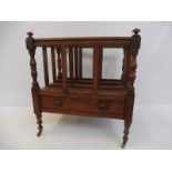 A Victorian Howard & Sons mahogany canterbury, stamped mark to underside of drawer, 19 1/2" w x 21