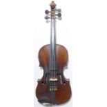 A mid-19th century French Violin labelled Grancino. Probably by Thibouville-Lamy. Paris. In good