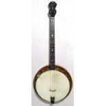 Jedson standard tenor banjo. Birds eye maple finish to the pot and resonator. In good condition.
