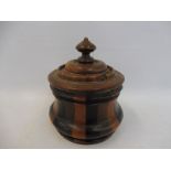 A 19th Century specimen wood string pot, 6" high.