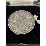 A cased National Chrysanthemum Society circular solid silver medal, presented to Mrs B.N.Morton