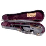 Miniature violin with case. Early 20th century