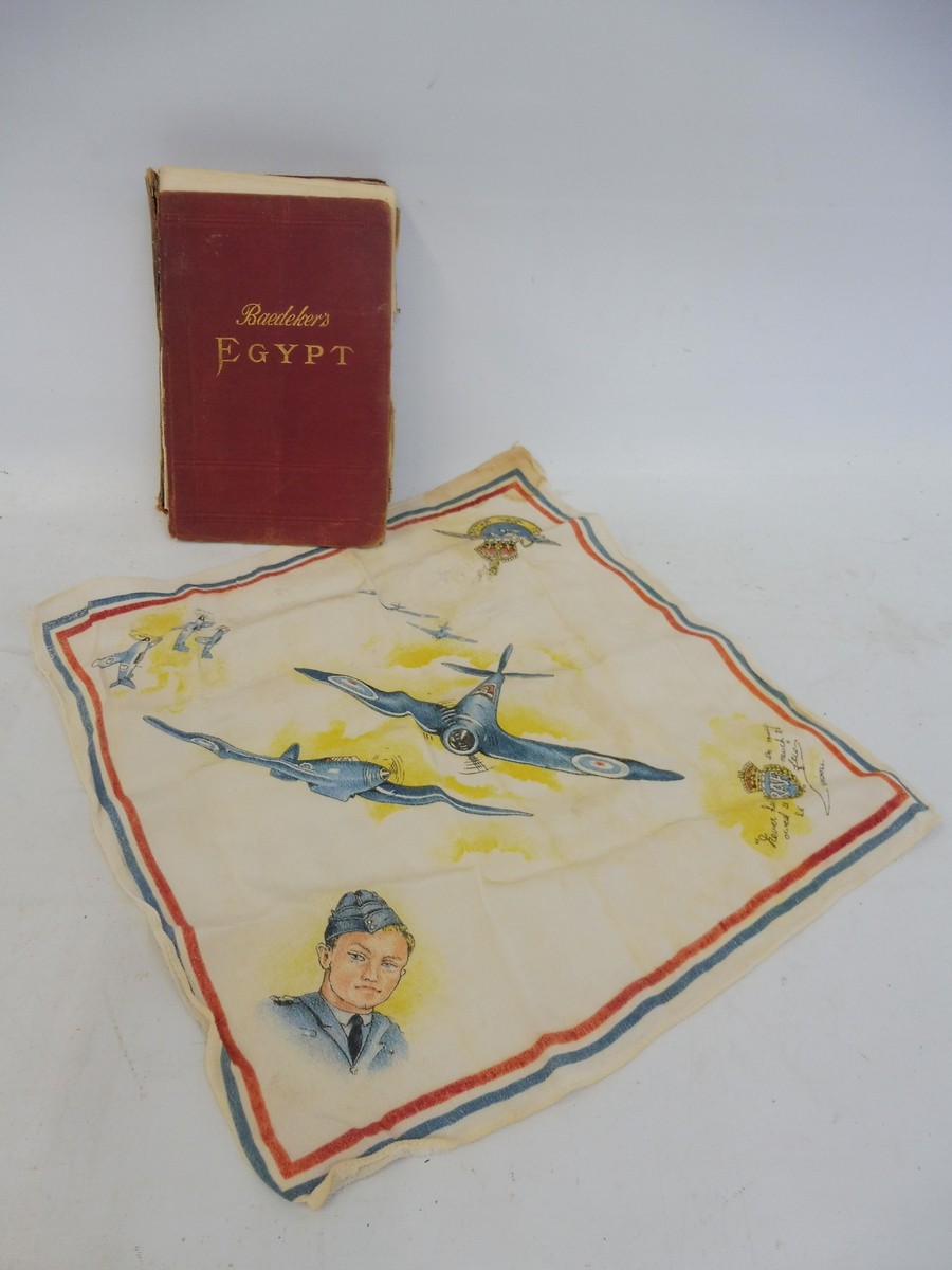 A rare RAF pictorial handkerchief depicting fighter planes in the air plus a single volume titled