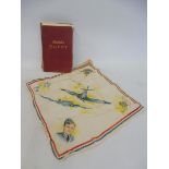 A rare RAF pictorial handkerchief depicting fighter planes in the air plus a single volume titled