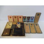 A tray of assorted collectables including a 19th Century toleware strong box, an old box lock with
