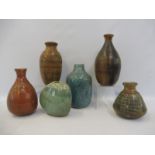 Six pieces of studio pottery.