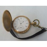 A yellow metal pocket watch, marked Elgin to the dial, the movement stamped Elgin Natl. Watch Co.