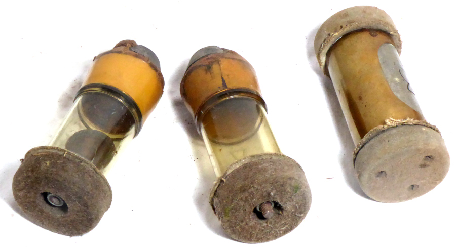 A Sturtevant Department store brass vacuum cash tube sections with 3 cartridges - Image 2 of 2