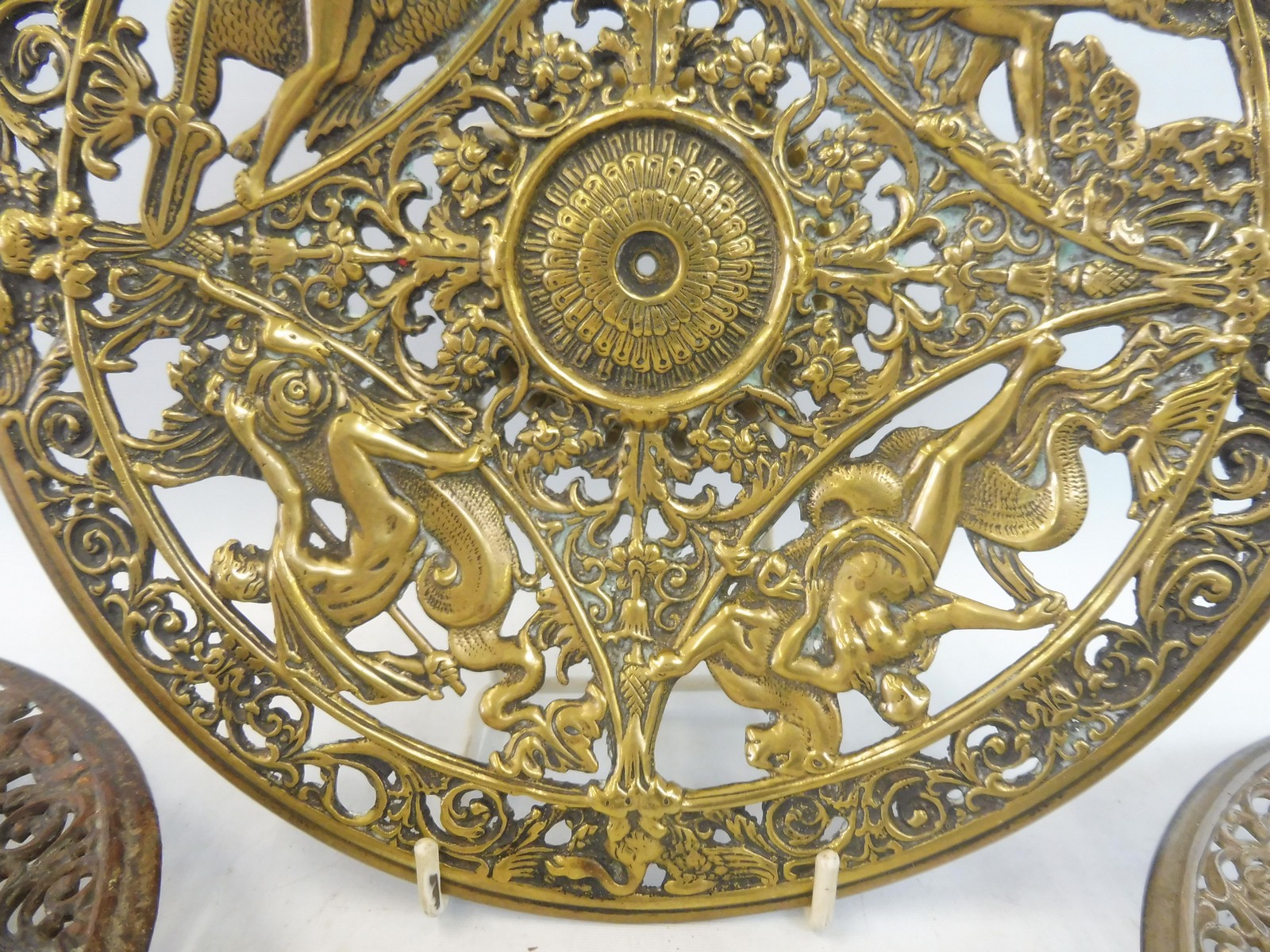A Coalbrookdale circular pierced platter, one similar and another in the form of a tazza. - Image 2 of 2