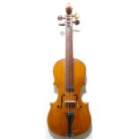 Interesting quarter size German violin probably made by Hopf, mid-20th century. No cracks or damage,