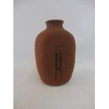 An unusual Chinese terracotta vase, marked to the base, 5" high.