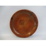 An 18th Century English turned treen sycamore platter, 8" diameter.