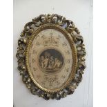 A good quality Roccoco gilt framed Georgian print, 15 x 19" overall.