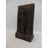 A Flemish period wood carving, 9 1/4" high.