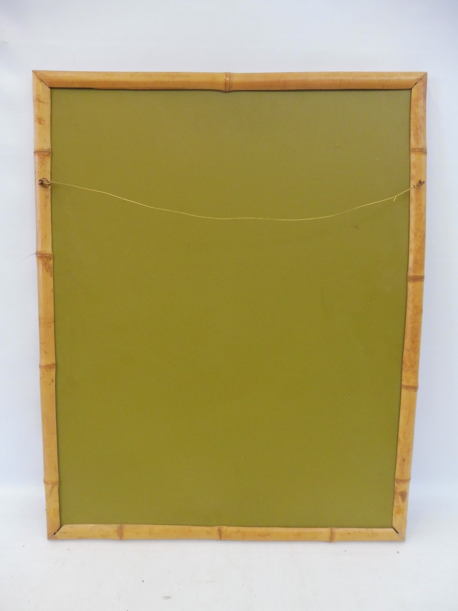 A bamboo framed wall mirror, 21 x 26". - Image 2 of 2