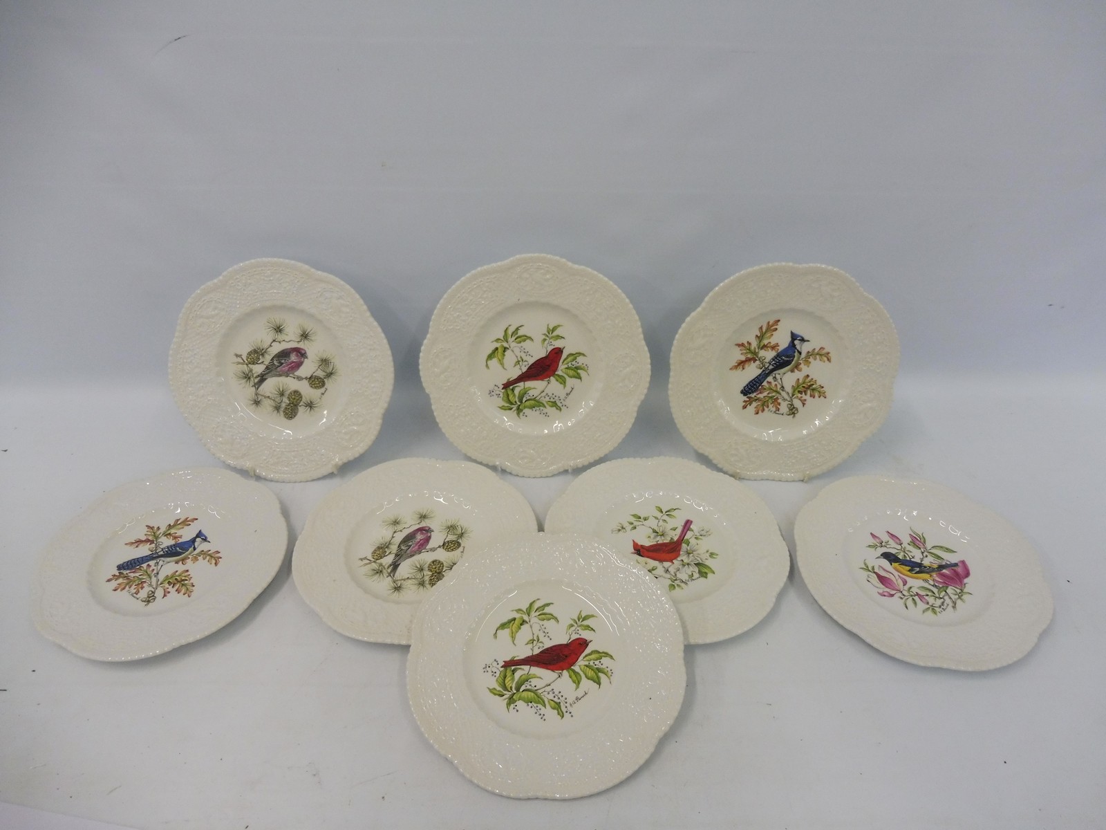 Eight Royal Cauldon cabinet plates designed by Henry A. Pausch (former chief artist for Royal