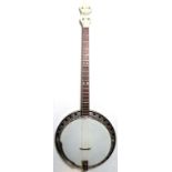 Plectrum Banjo 1920s Wizard of New York. Professionally converted from a tenor banjo with the