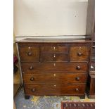 An early Victorian mahogany chest of drawers, comprising two deep drawers and five further