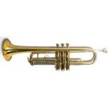 Sonora Trumpet, cased. German made as a student model, mid-20th century The valves and slides all