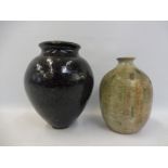 Two studio pottery vases, the tallest 8 1/2" high, the smallest signed 'Little'.