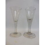 A near pair of Georgian drinking glasses.