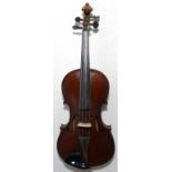 Violin, 4/4, probably French. Late 19th c. Plays well.