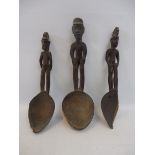 Three 19th Century tribal spoons.
