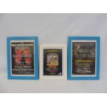 Iron Maiden - three framed and glazed Japanese tour flyers.