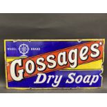 A Gossages Dry Soap rectangular enamel sign in good condition, 23 1/4 x 12".