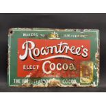 A Rowntree's Elect Cocoa rectangular enamel sign, 19 x 12".