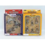Two sets of boxed Britains figures, one of American Civil War Confederate Cavalry, the second a Wild