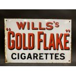 A Wills's 'Gold Flake' Cigarettes double sided enamel sign, lacking hanging flange, 18 x 12".