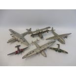 A small tray of original Dinky aircraft including the King's Aeroplane, all in playworn condition.