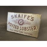 A Skaife's Potted Lobster small tin easel sign, 6 x 3 3/4".