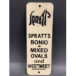 A Spratt's Bonio Mixed Ovals and Weetmeet enamel finger plate, in near mint condition, 2 3/4 x 8".