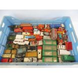 A tray of mainly Dinky, Corgi, Matchbox and other die-cast, all playworn.