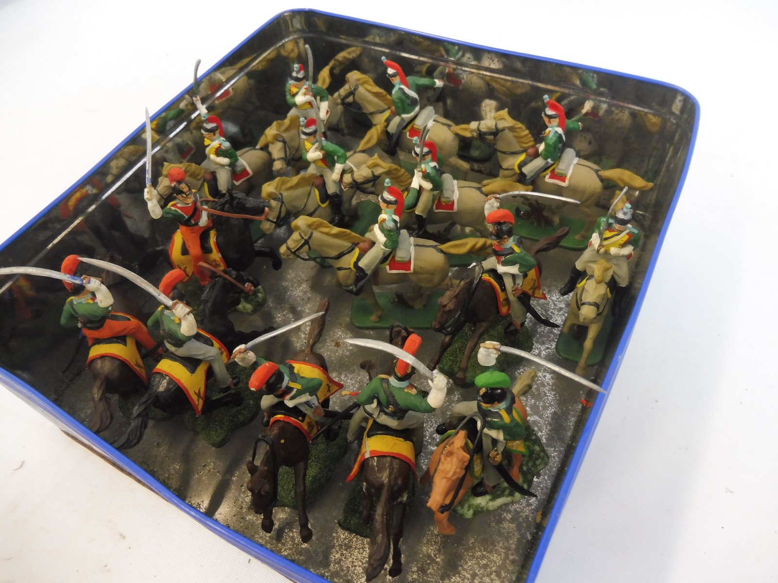 A tray of Austrian Cavalry Dragoons, painted to a good standard.