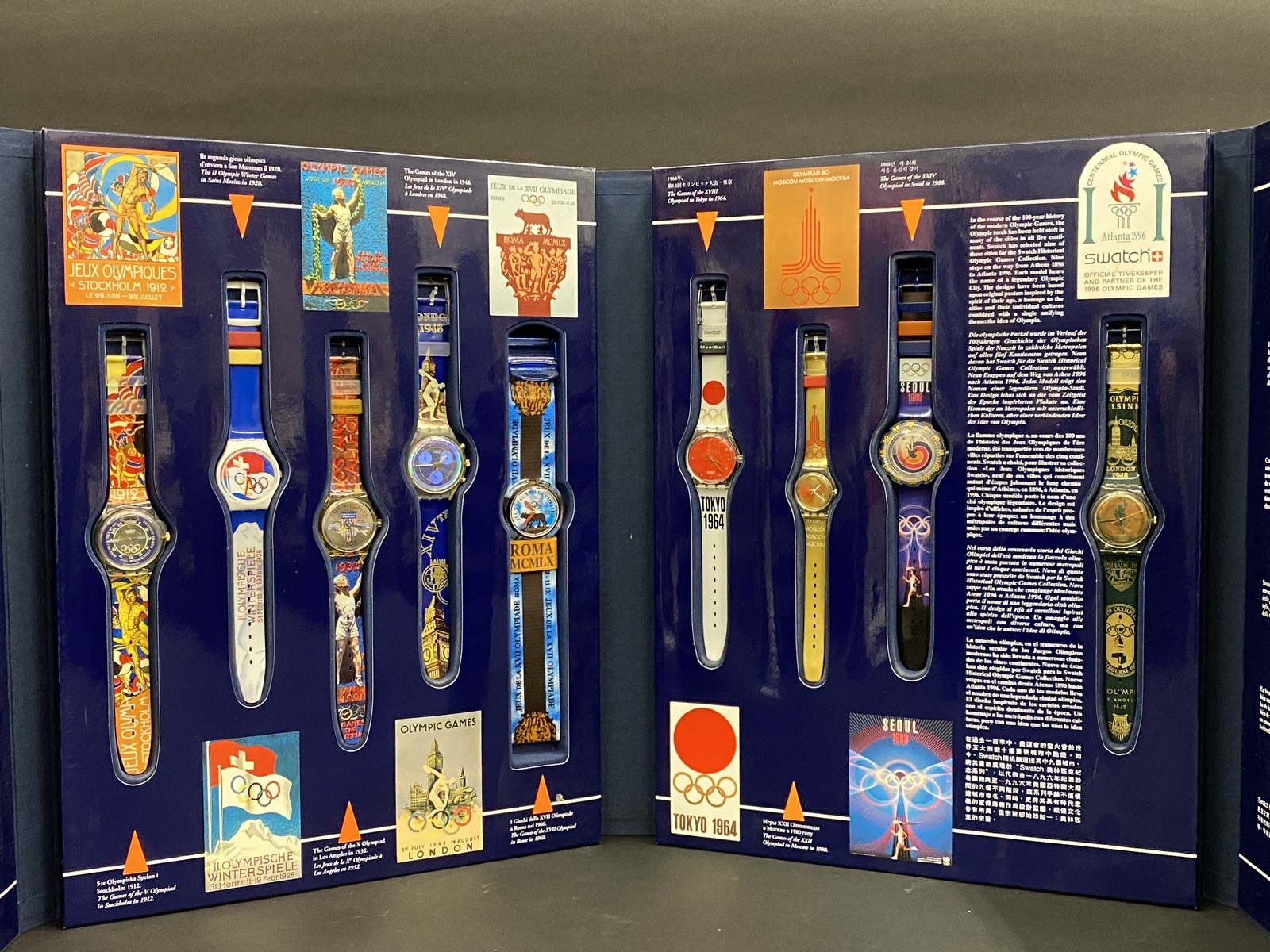 Swatch Historical Olympic Games Collection - a presentation case, centennial Atlanta 1996 set in - Image 2 of 7