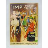 An 'IMP' ballroom floor polish 1920s pictorial showcard, 10 x 15".