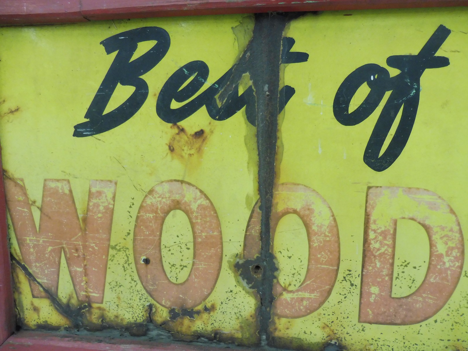A 'Best of All Woodbines' rectangular enamel sign in a wooden frame, 50 x 20". - Image 2 of 4