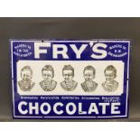 An early Fry's Chocolate 'Five Boys' blue and white enamel sign of rare small size, some