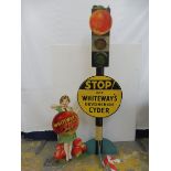 An extremely rare 'STOP! for Whiteway's Devonshire Cyder' die-cut floor standing advertising display