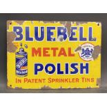 A Bluebell Metal Polish rectangular enamel sign of good small size, 14 x 10".