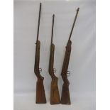 Three fairground shooting gallery original rifles for restoration, possibly German maker.