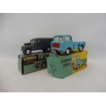 Two boxed 1960s Corgi die-cast models: A Forward Control Jeep no. 409 and a Land Rover RAF, models
