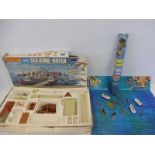 A Matchbox Sea King Harbour play set, foreign issue plus the Sea Port play mat box (unchecked).
