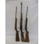 Three fairground shooting gallery original rifles for restoration, possibly German maker.