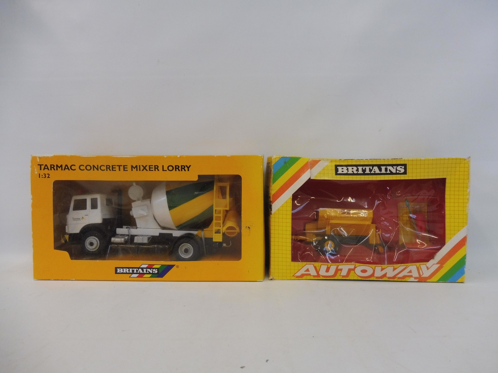Two boxed Britains Farm Implements and Accessories - no. 9841 and 40745 Tarmac Concrete Mixer lorry.