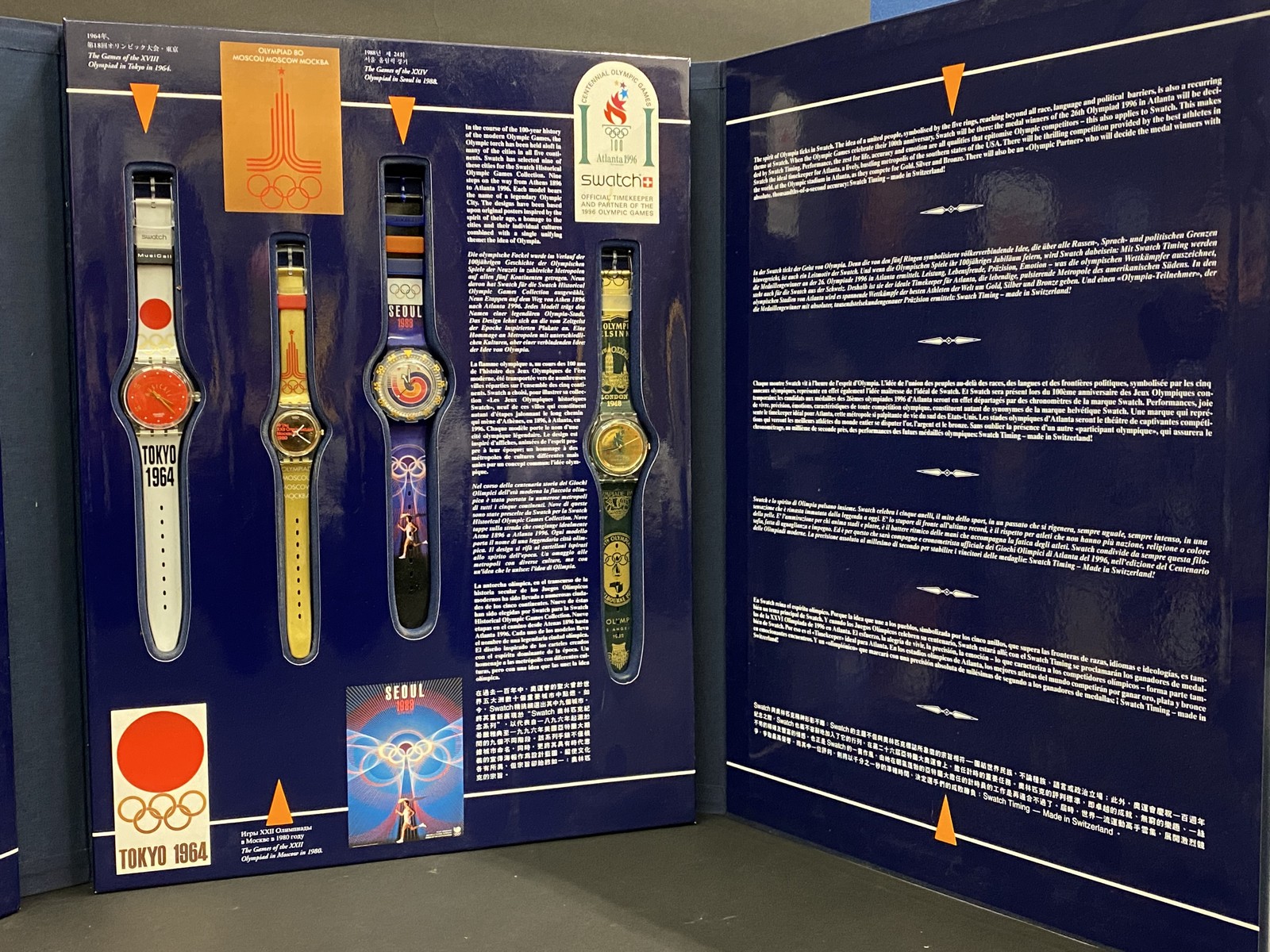 Swatch Historical Olympic Games Collection - a presentation case, centennial Atlanta 1996 set in - Image 3 of 7