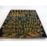 A tray of painted plastic soldiers, good standard including Russian Infantry, German Infantry and